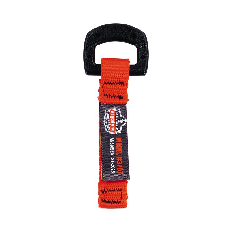 Squids 3707 Web Tool Tether Attachment w/ Non-Conductive D-Ring Tool Tails, 2 lb Max Working Capacity, 3.5", Orange, 6/Pack