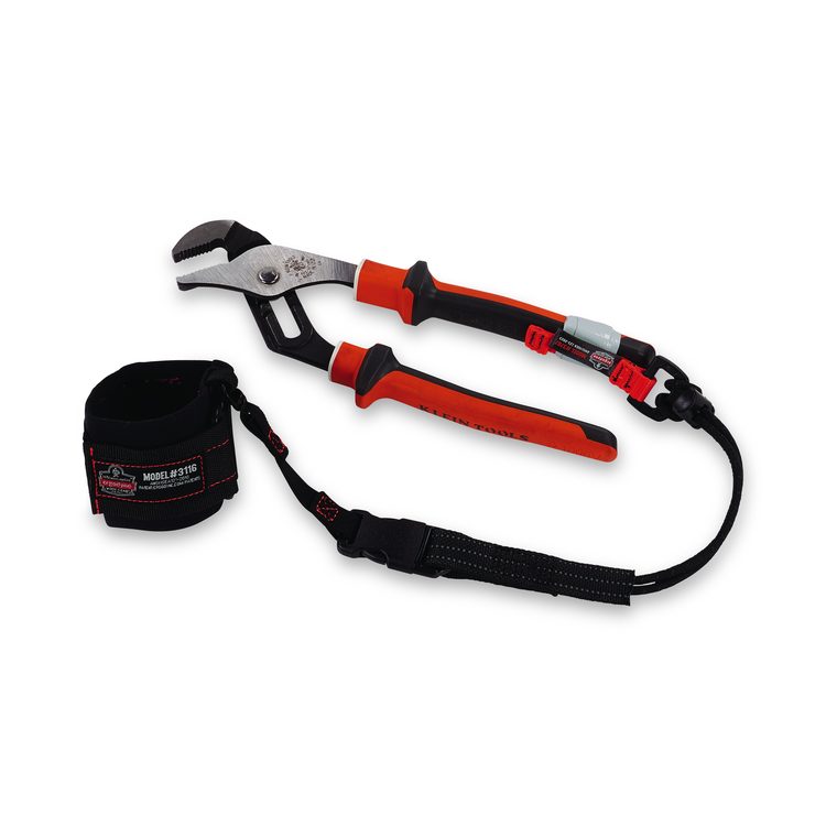 Squids 3707 Web Tool Tether Attachment w/ Non-Conductive D-Ring Tool Tails, 2 lb Max Working Capacity, 3.5", Orange, 6/Pack