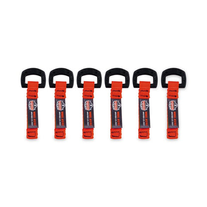 Squids 3707 Web Tool Tether Attachment w/ Non-Conductive D-Ring Tool Tails, 2 lb Max Working Capacity, 3.5", Orange, 6/Pack