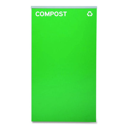 29 Gallon Trash/Recycling Cans, Steel, Green Compost Can with Square Lid, Black Trash Can with Square Lid