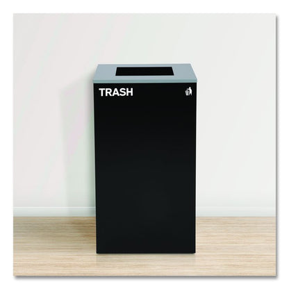 29 Gallon Trash/Recycling Cans, Steel, Green Compost Can with Mixed Lid, Black Trash Can with Square Lid