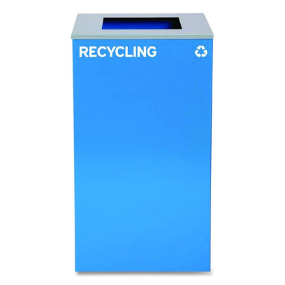 29 Gallon Trash/Recycling Cans, Steel, Blue Recycling Can, Green Compost Can, Black Trash Can with Square Lids