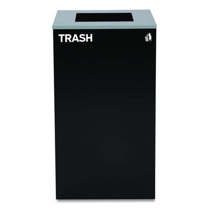29 Gallon Trash/Recycling Cans, Steel, Blue Mixed Recycling Can, Green Compost Can, Black Trash Can with Square Lids