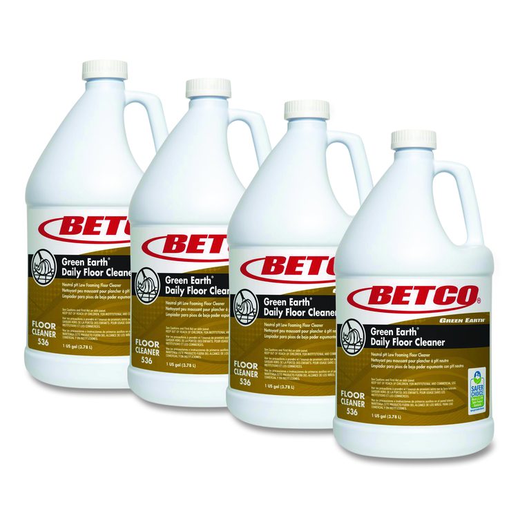 Green Earth Daily Floor Cleaner, Unscented, 1 gal Bottle, 4/Carton