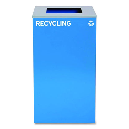 29 Gallon Trash/Recycling Cans, Steel, Blue Recycling Can, Green Recycling Can, Black Trash Can with Square Lids