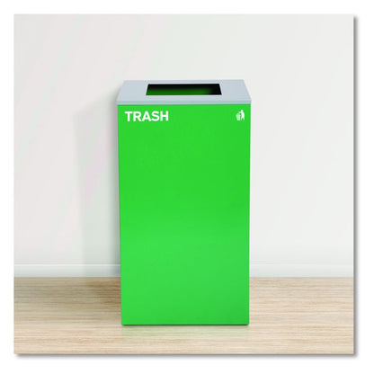 29 Gallon Trash/Recycling Cans, Steel, Green Trash Can with Square Lid