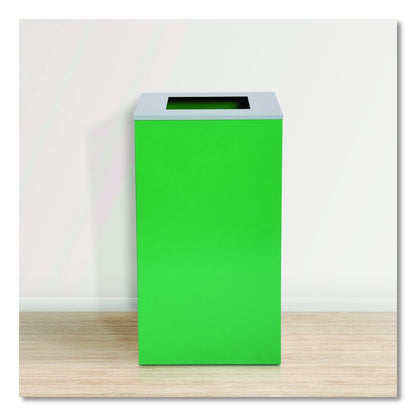 29 Gallon Trash/Recycling Cans, Steel, Green Can with Square Lid