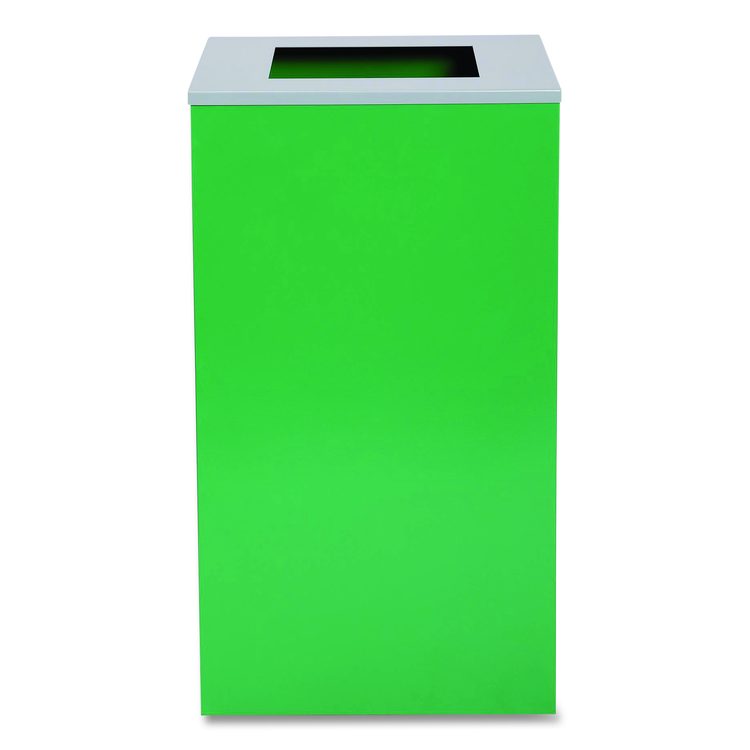 29 Gallon Trash/Recycling Cans, Steel, Green Can with Square Lid