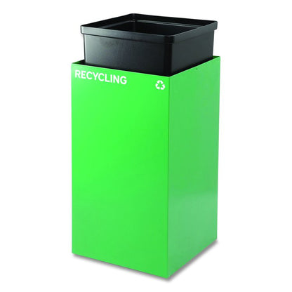29 Gallon Trash/Recycling Cans, Steel, Green Recycling Can with Mixed Lid