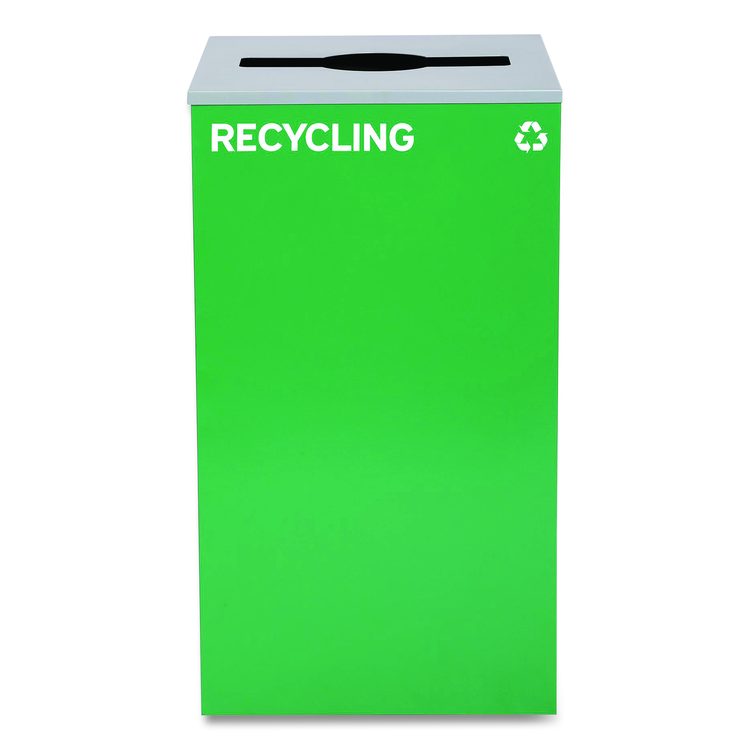 29 Gallon Trash/Recycling Cans, Steel, Green Recycling Can with Mixed Lid