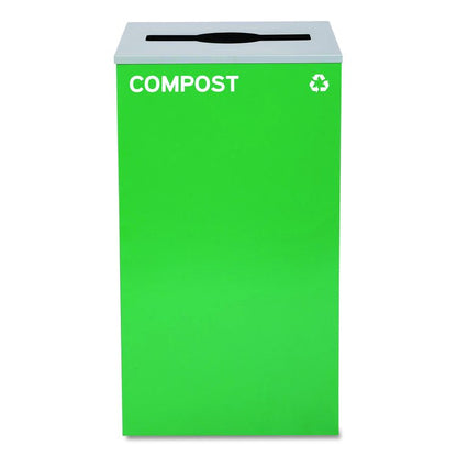 29 Gallon Trash/Recycling Cans, Steel, Green Compost Can with Mixed Lid