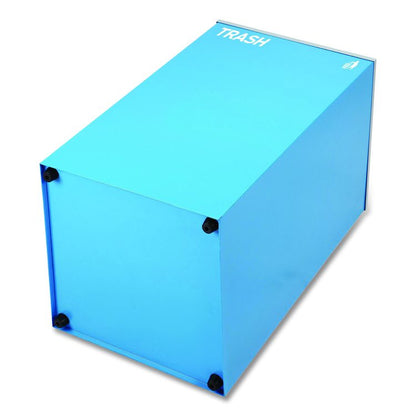 29 Gallon Trash/Recycling Cans, Steel, Blue Trash Can with Square Lid