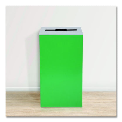 29 Gallon Trash/Recycling Cans, Steel, Green Can with Mixed Lid