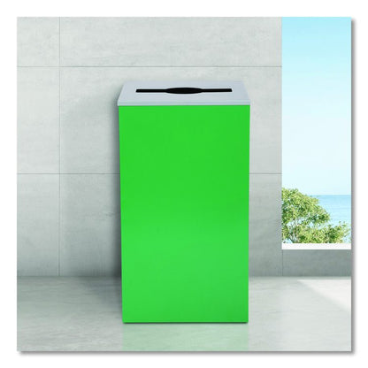 29 Gallon Trash/Recycling Cans, Steel, Green Can with Mixed Lid