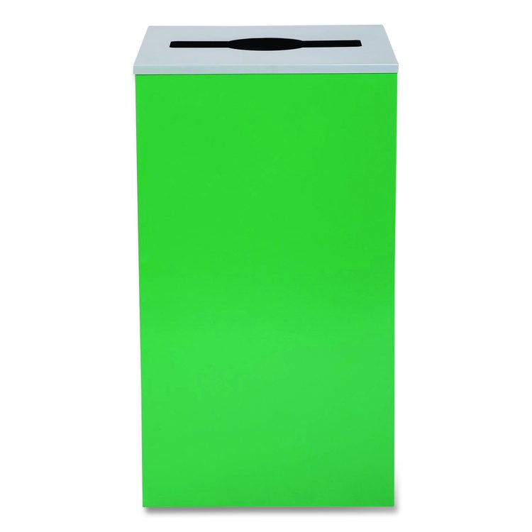 29 Gallon Trash/Recycling Cans, Steel, Green Can with Mixed Lid