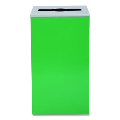 29 Gallon Trash/Recycling Cans, Steel, Green Can with Mixed Lid