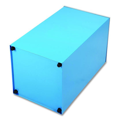29 Gallon Trash/Recycling Cans, Steel, Blue Can with Mixed Lid