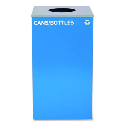 29 Gallon Trash/Recycling Cans, Steel, Blue Cans/Bottles Recycling Can with Circle Lid