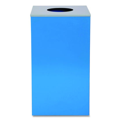 29 Gallon Trash/Recycling Cans, Steel, Blue Can with Circle Lid