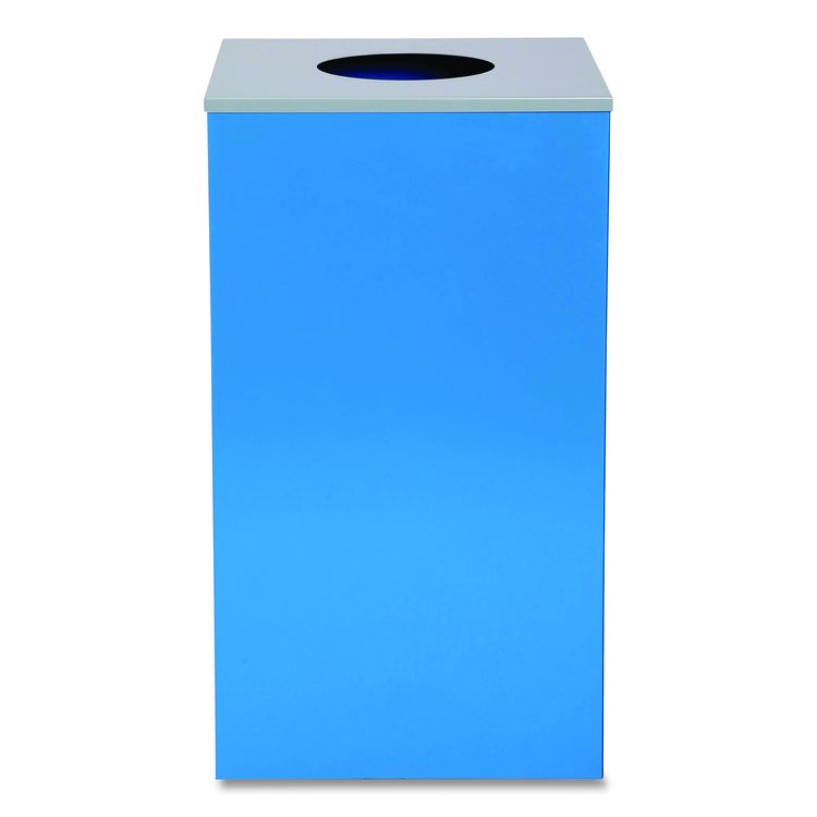 29 Gallon Trash/Recycling Cans, Steel, Blue Can with Circle Lid