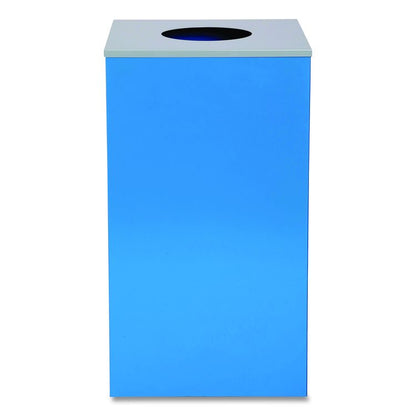 29 Gallon Trash/Recycling Cans, Steel, Blue Can with Circle Lid