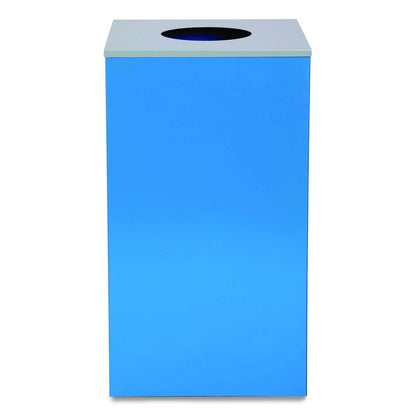 29 Gallon Trash/Recycling Cans, Steel, Blue Can with Circle Lid