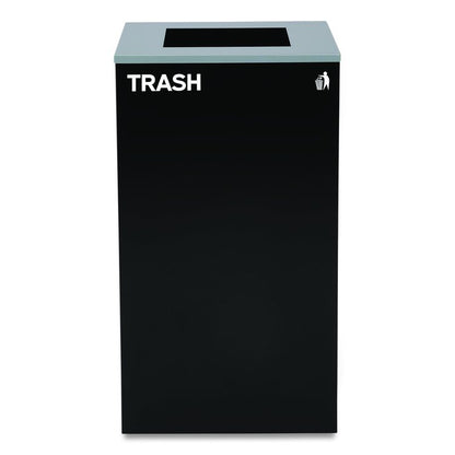29 Gallon Trash/Recycling Cans, Steel, Black Trash Can with Square Lid