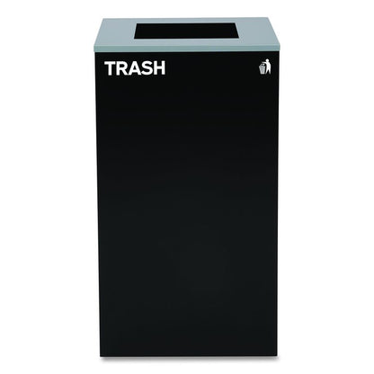 29 Gallon Trash/Recycling Cans, Steel, Black Trash Can with Square Lid