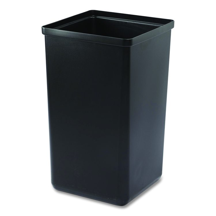 29 Gallon Trash/Recycling Cans, Steel, Black Trash Can with Square Lid