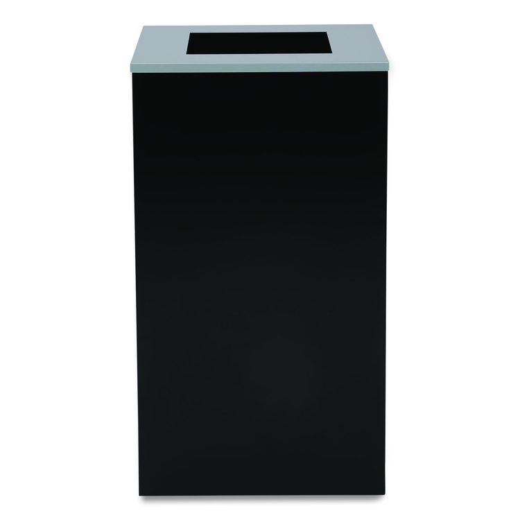 29 Gallon Trash/Recycling Cans, Steel, Black Can with Square Lid