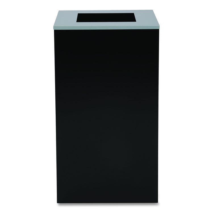 29 Gallon Trash/Recycling Cans, Steel, Black Can with Square Lid
