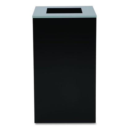 29 Gallon Trash/Recycling Cans, Steel, Black Can with Square Lid
