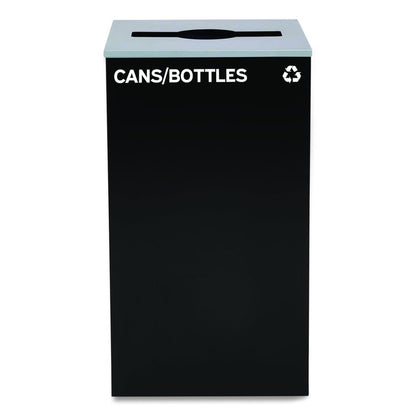 29 Gallon Trash/Recycling Cans, Steel, Black Cans/Bottles Recycling Can with Mixed Lid