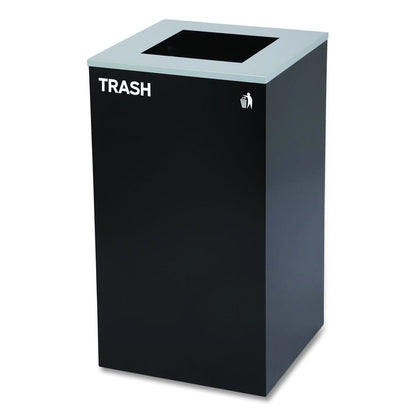 29 Gallon Trash/Recycling Cans, Steel, Blue Recycling and Black Trash Cans w/Square Lid, Green Mixed Recycling Can Mixed Lid