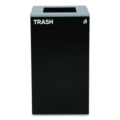 29 Gallon Trash/Recycling Cans, Steel, Blue Recycling Can and Black Trash Can w/Sq Lid, Green Recycling Can with Mixed Lid
