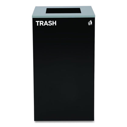 29 Gallon Trash/Recycling Cans, Steel, Blue Recycling Can w/Circle Lid, Green Compost w/Mixed Lid, Black Trash w/Square Lid