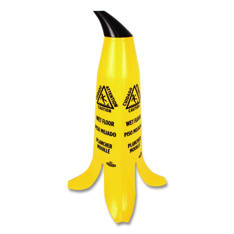 Banana Wet Floor Cones, 11 x 11.15 x 23.25, Yellow/Brown/Black