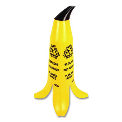 Banana Wet Floor Cones, 11 x 11.15 x 23.25, Yellow/Brown/Black