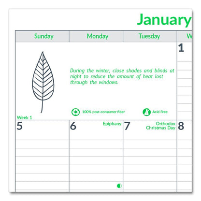 EcoLogix Monthly Wall Calendar, EcoLogix Artwork, 12 x 17, White/Green Sheets, 12-Month (Jan to Dec): 2026