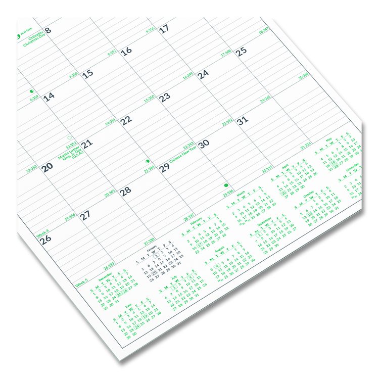 EcoLogix Monthly Wall Calendar, EcoLogix Artwork, 12 x 17, White/Green Sheets, 12-Month (Jan to Dec): 2026