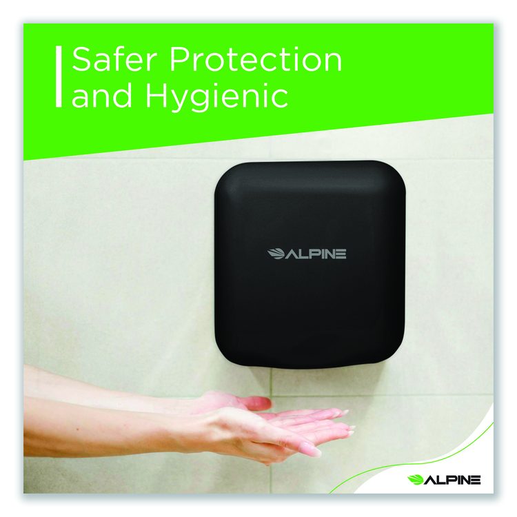 Hemlock Commercial Automatic 120V Hand Dryer, 6.69 x 11.41 x 12.31, Black