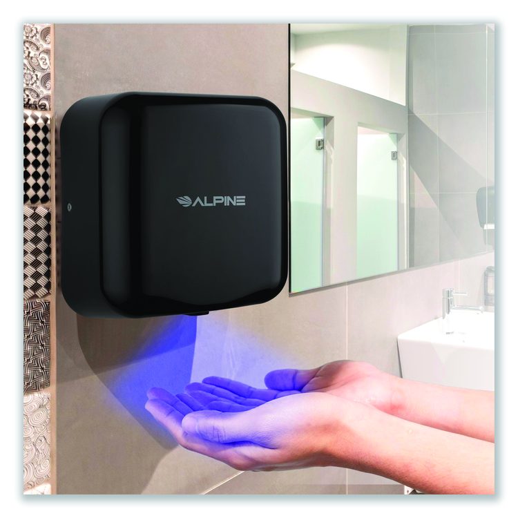 Hemlock Commercial Automatic 120V Hand Dryer, 6.69 x 11.41 x 12.31, Black