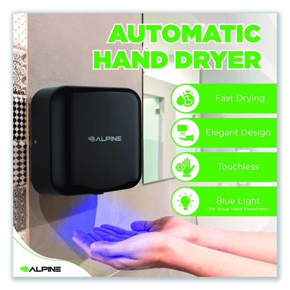 Hemlock Commercial Automatic 120V Hand Dryer, 6.69 x 11.41 x 12.31, Black