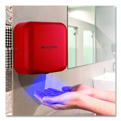 Hemlock Commercial Automatic 120V Hand Dryer, 6.68 x 11.41 x 12.31, Red
