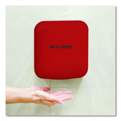 Hemlock Commercial Automatic 120V Hand Dryer, 6.68 x 11.41 x 12.31, Red