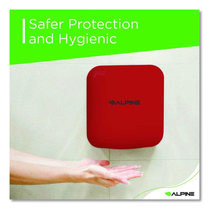 Hemlock Commercial Automatic 120V Hand Dryer, 6.68 x 11.41 x 12.31, Red
