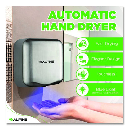 Hemlock Commercial Automatic 120V Hand Dryer, 6.68 x 11.41 x 12.31, Silver