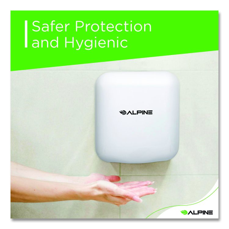 Hemlock Commercial 220V Automatic Hand Dryer, 6.68 x 11.41 x 12.31, White