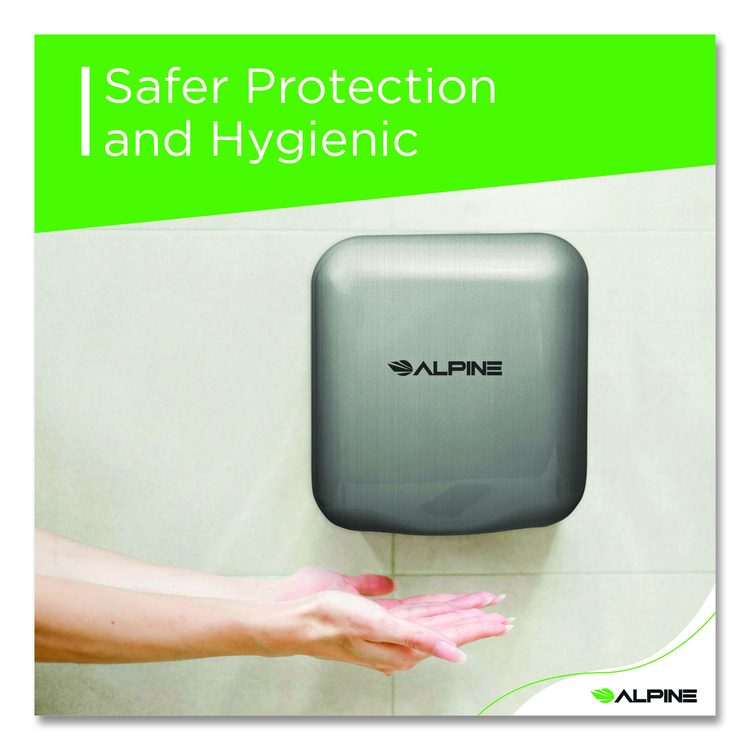 Hemlock Commercial Automatic 120V Hand Dryer, 6.68 x 11.41 x 12.31, Silver