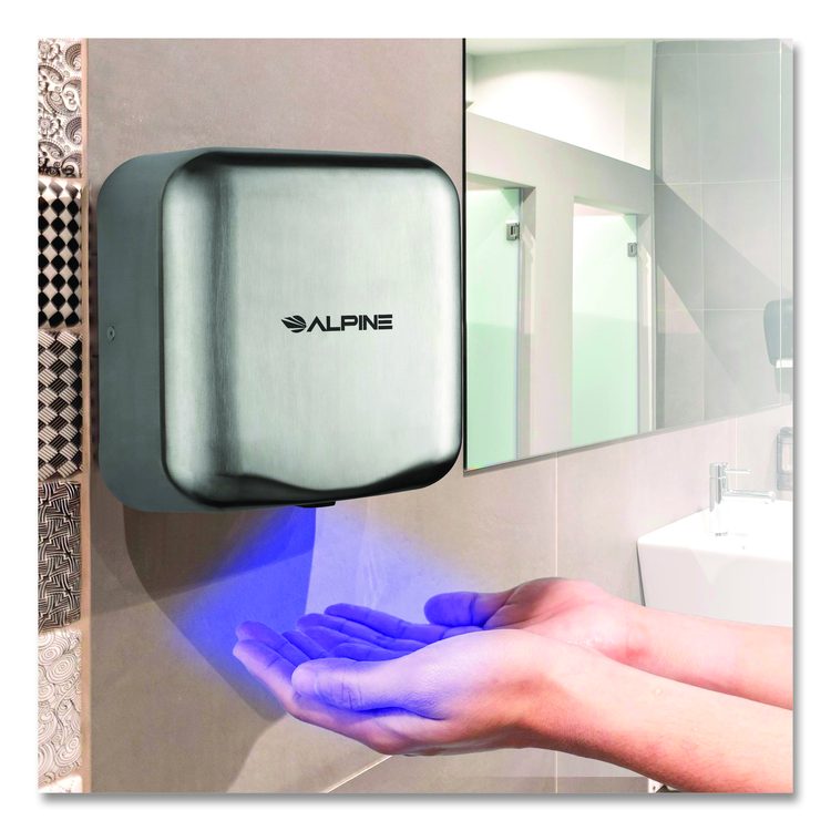 Hemlock Commercial Automatic 120V Hand Dryer, 6.68 x 11.41 x 12.31, Silver